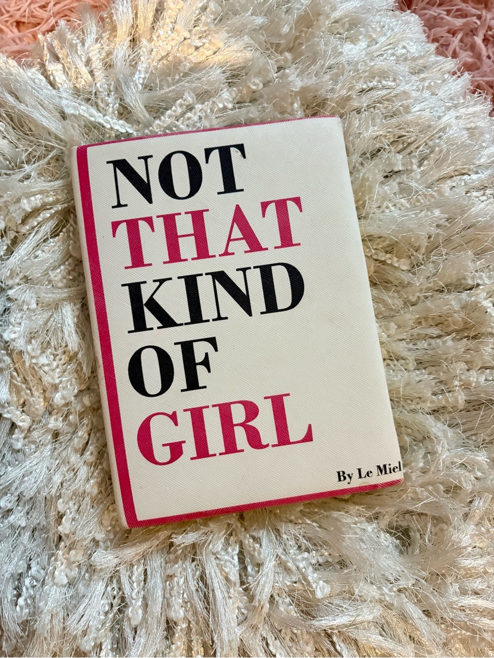 'Not That Kind of Girl' Pink & White Hardcover Book Purse